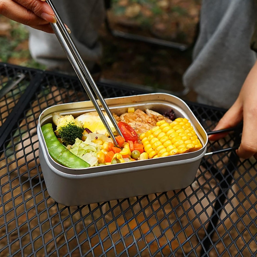 Camping Cooking Pot - 超軽量食器 キャンプ調理器具 ランチボックス 調理鍋 ピクニックアクセサリー アウトドアカトラリー
