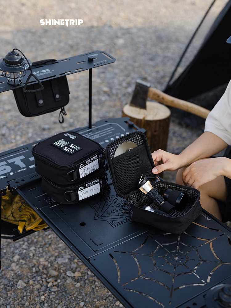 Camping Cooking Equipment Bag - ineTrip アウトドアキャンプ用品 タクティカル収納バッグ 耐摩耗性 ポータブル調味料ボトル 調理器具