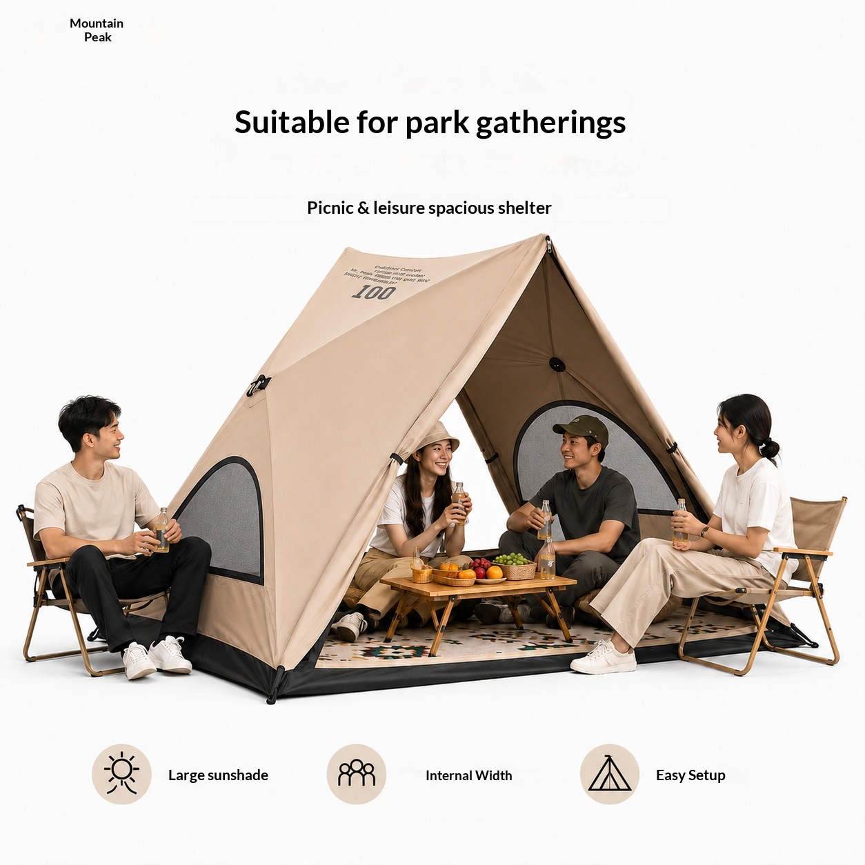 Camping Cooking Tent - 自動三角テント、わずか3秒で設営できるアウトドアキャンプテント。 防水性と耐紫外線性があります。