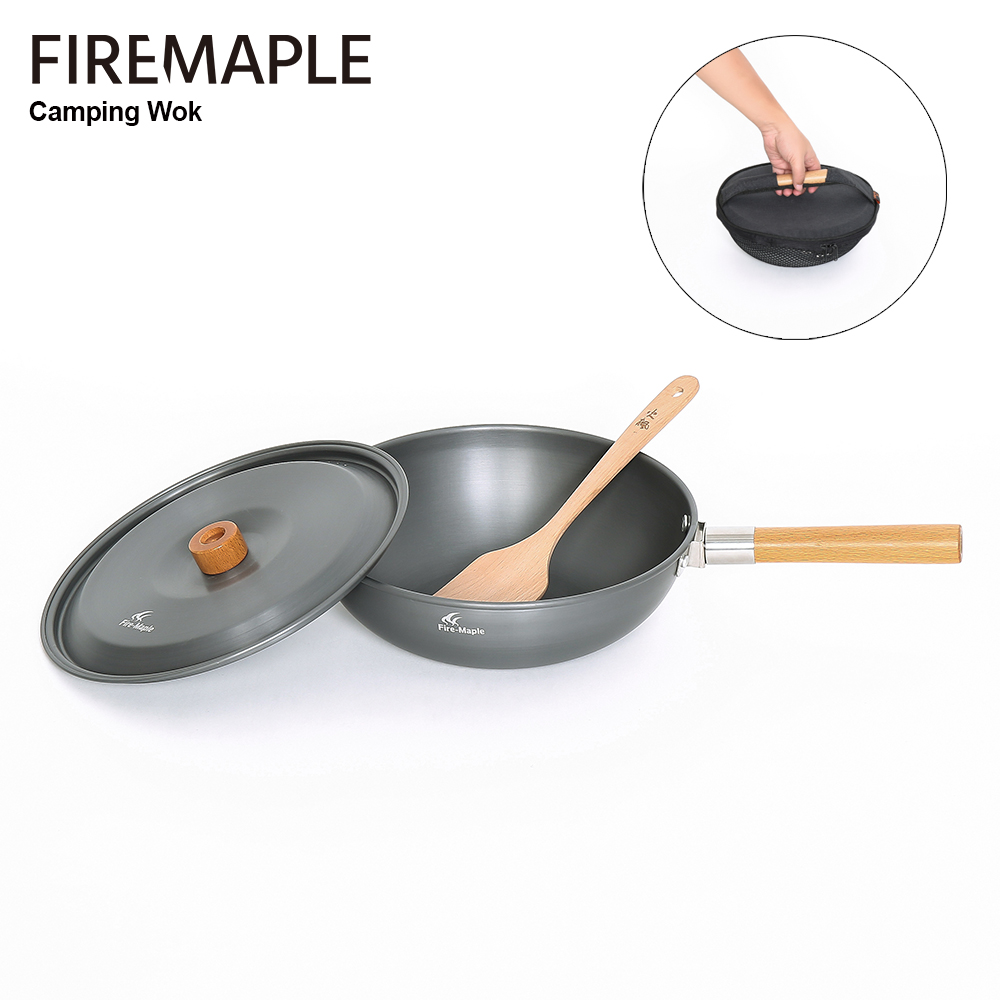 Camping Cooking Equipment Bag - Fire-Maple キャンプ中華鍋 軽量フライパン シチューポットバッグ付属 キャンプ調理器具 アウトドア調理器具