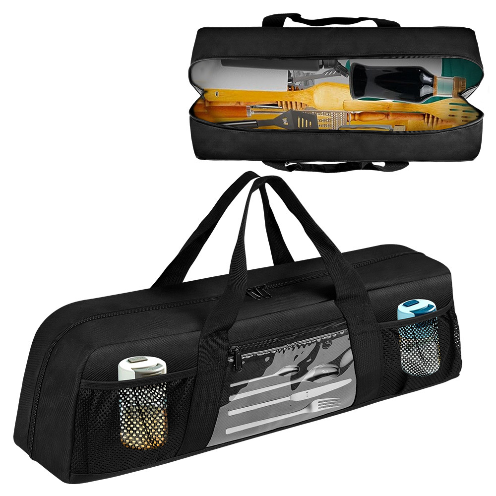 Camping Cooking Equipment Bag - 耐久性のあるバーベキュー用具収納バッグ、ポータブルグリルツールキャリーケース、アウトドア旅行、キャンプ、ピクニック用品用