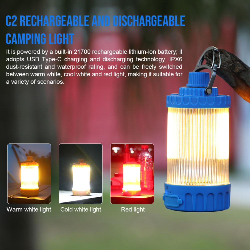Camping Cooking Tent - Trustfire-USB充電式LEDキャンプライト、内蔵21700バッテリー、屋外ランタン、バーベキューテント、非常用パワーバンク、c2