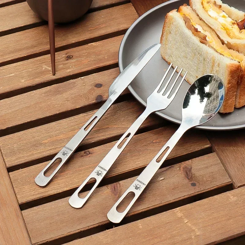 Camping Cooking Kit - Hwzbben-チタン食器セット、フォーク、スプーン、ナイフ、ポータブル、超軽量、キッチンツール、キャンプ用品、アウトドアピクニック