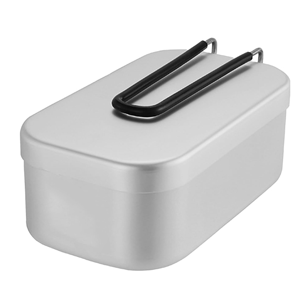 Camping Cooking Kit - 800 ミリリットルアルミ弁当箱屋外キャンプ調理器具食器折りたたみハンドルピクニックボックス調理食品弁当箱ハイキング用