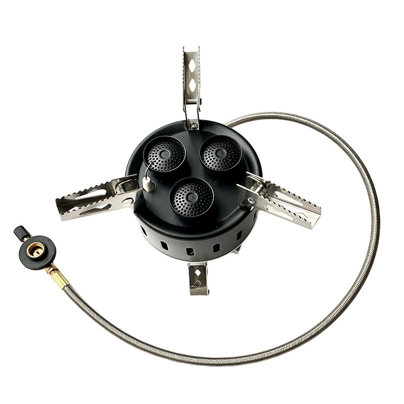 Camping Cooking Gas Stove Portable Tool - ポータブル 3 バーナー防風ブタンガスストーブ折りたたみ式屋外キャンプピクニック調理交換用バーナー部品