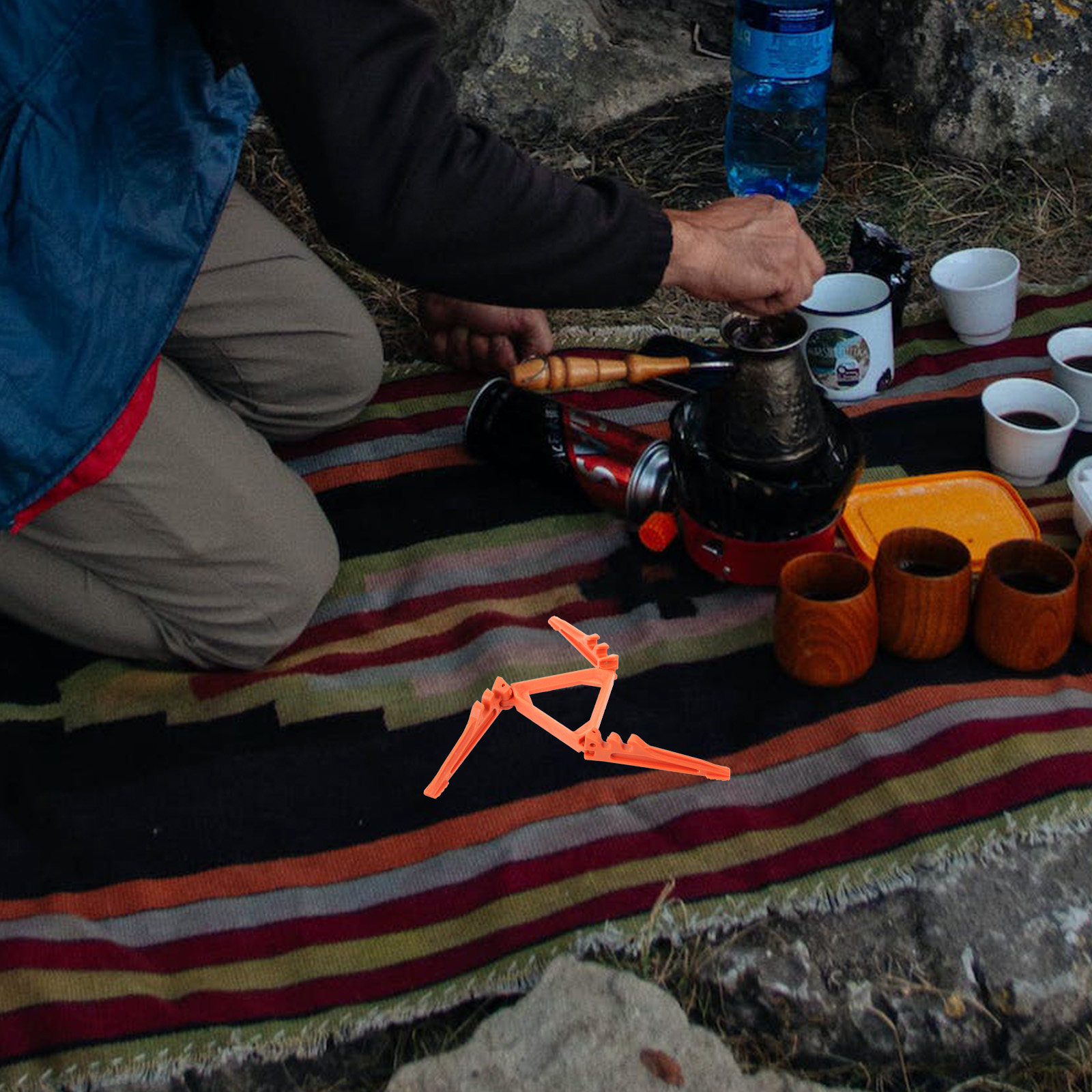 Camping Cooking Gas Stove Portable Tool - プロパンタンクラック、頑丈なナイロン製屋外ガスタンクホルダー、キャンプ、バーベキュー、調理用、安定性があり、持ち運び可能、工具不要