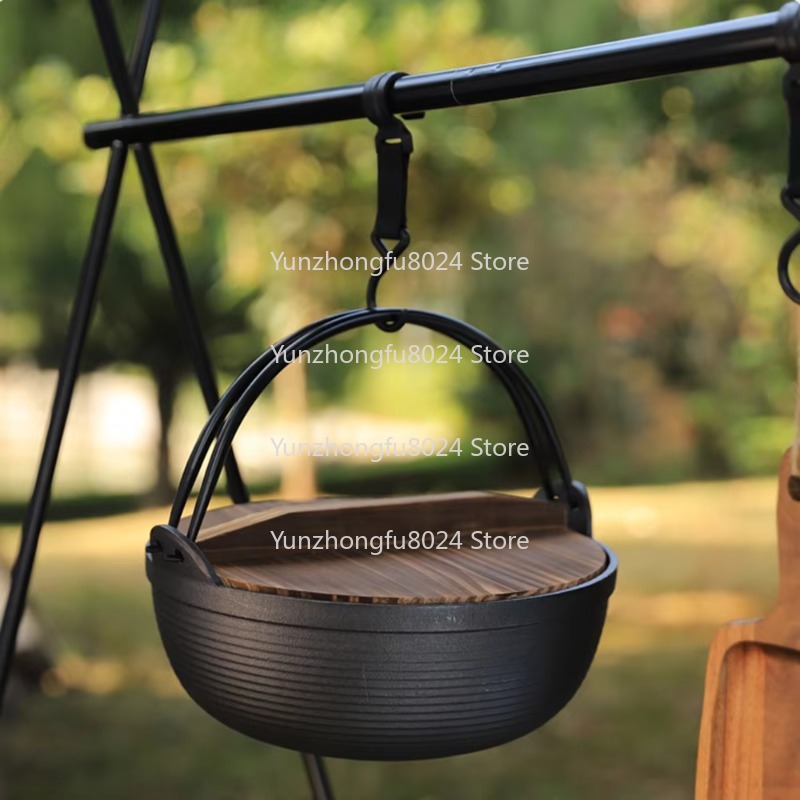 Camping Cooking Cast Iron - アウトドアキャンプ用鍋 鋳鉄製ダッチポット ピクニックポット 調理用