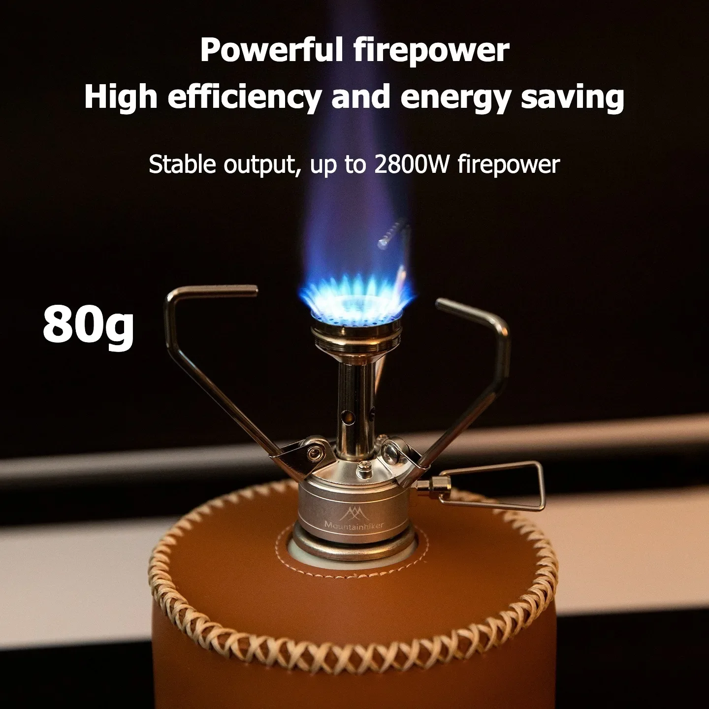 Camping Cooking Butane - マウンテンハイカー 超軽量 304 ステンレススチール製 一体型ポータブルキャンプバーナー ウィンドスクリーン付き