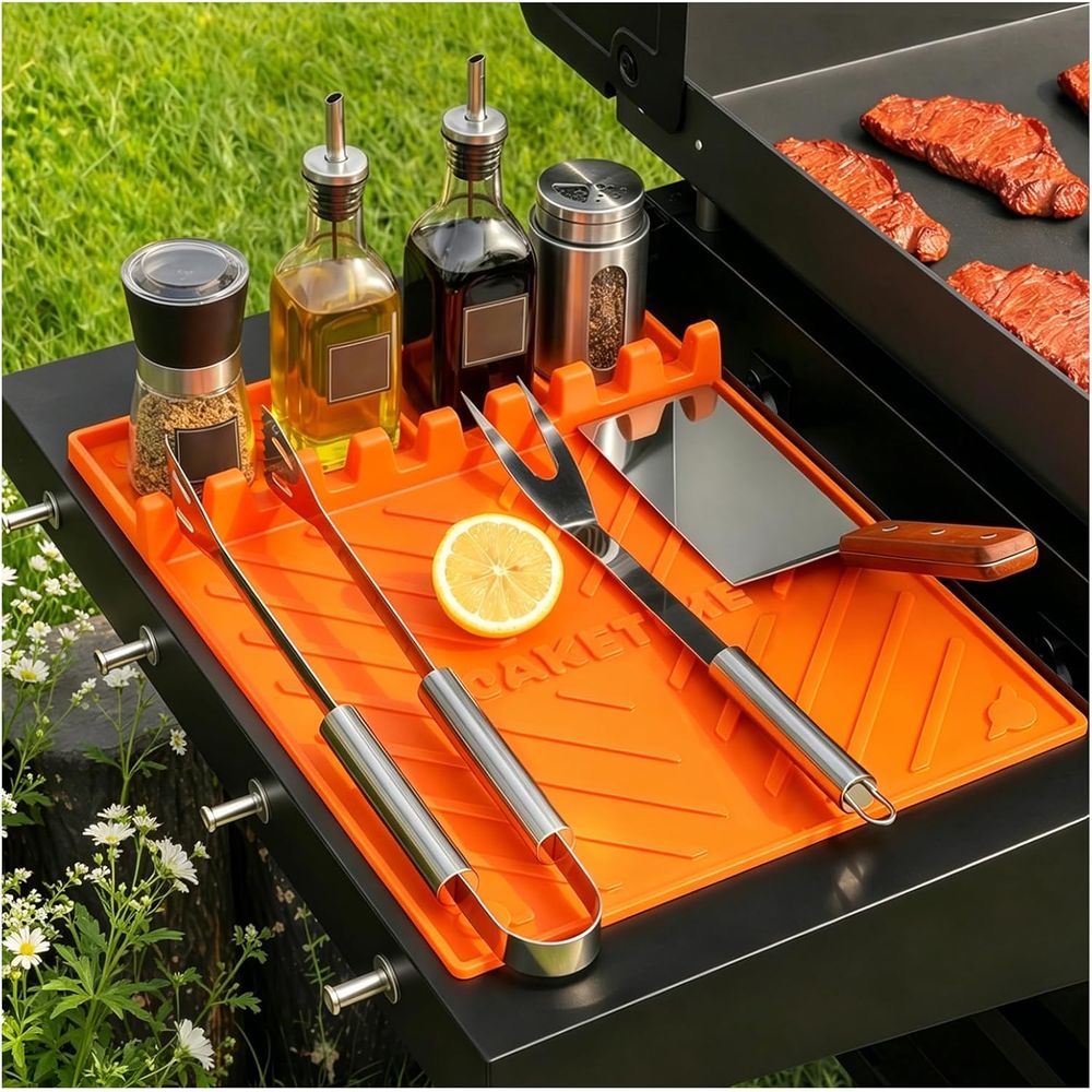 Camping Cooking Grill - シリコン製グリルマットまたはグリドルアクセサリー、調理キッチン、バーベキューの必需品、カウンタートップ、屋外キャンプ、芝生用