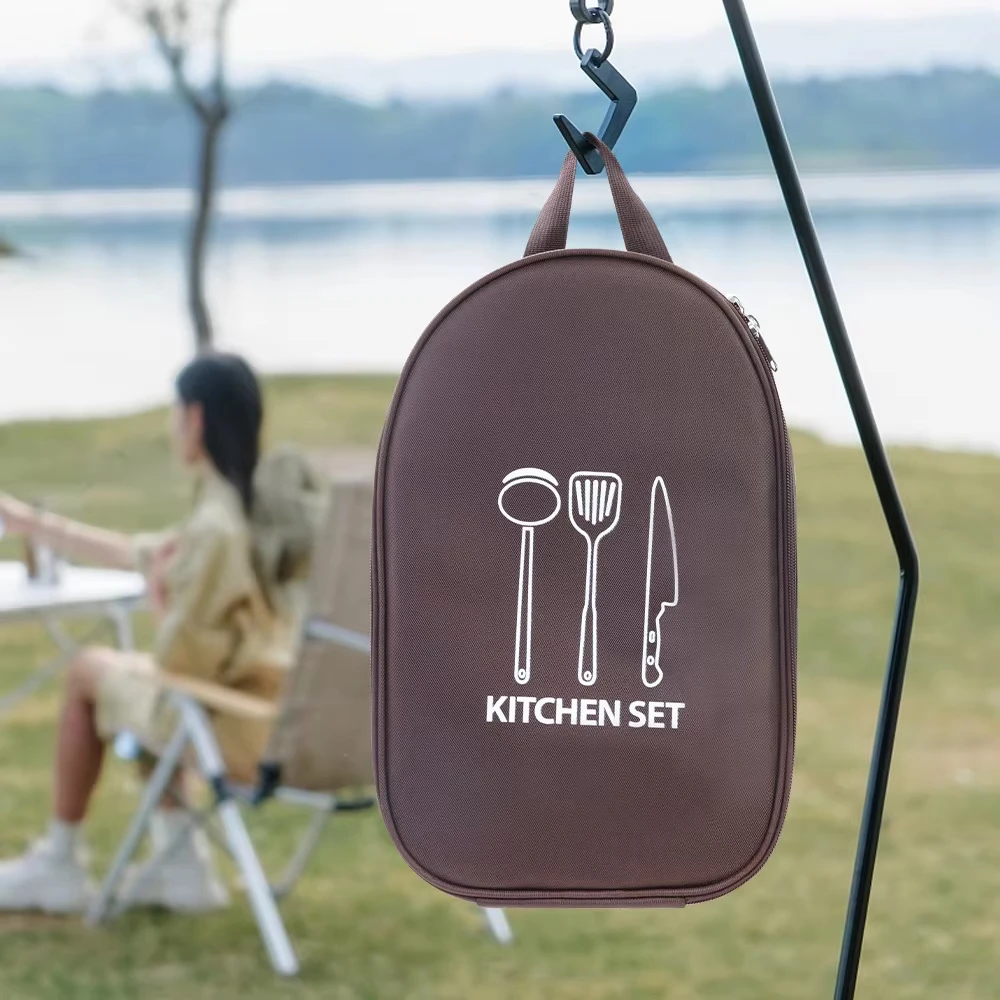 Camping Cooking Equipment Bag - キャンプ用品収納バッグ、大容量ピクニック・ハイキング用品、アウトドアクッキング収納バッグ、ポータブル