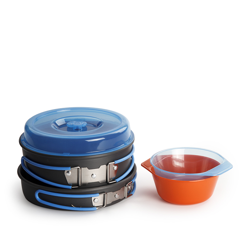 Camping Cooking Kit - キャンプ調理器具バックパッキングポットパンボウルキットアウトドアポット調理セット食器ハイキングピクニック用品