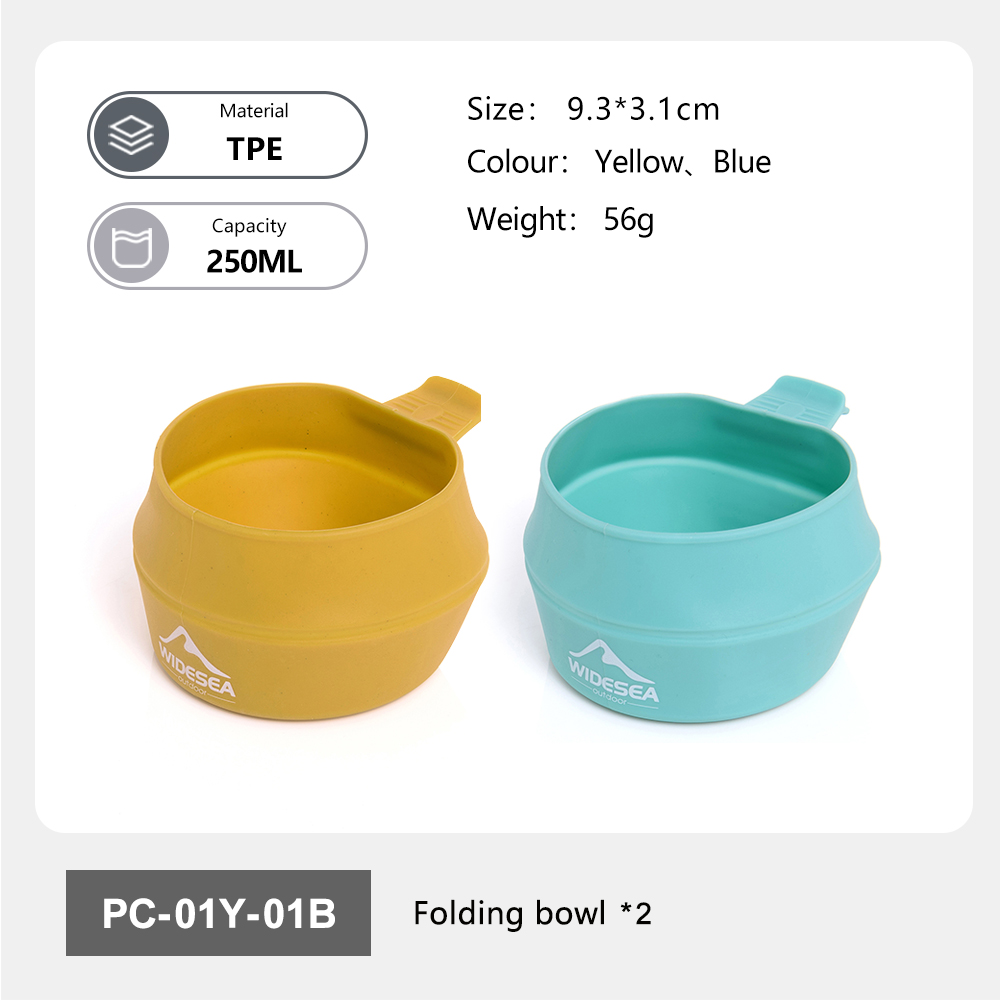 Camping Cooking Oil - Widesea キャンプ 250 ミリリットルソフト折りたたみカップ食器調理器具ポータブルハンドル屋外ポケットボウル観光マグハイキングバックパッキング TPE