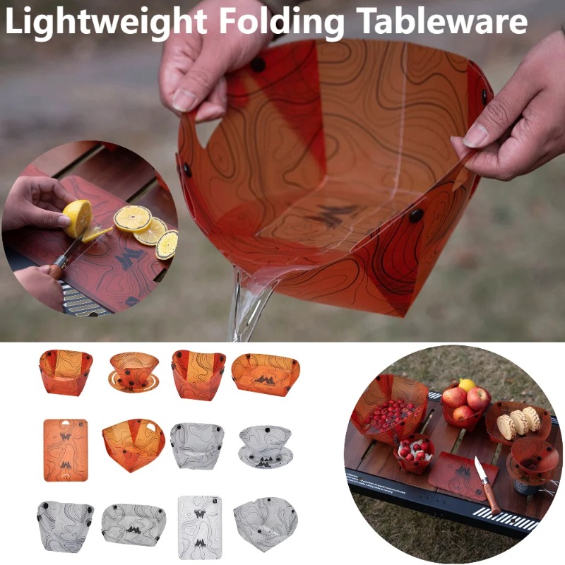 Camping Cooking Kit - 折りたたみ式キャンプ食器ポータブルボウルディナープレートコーヒーフィルター耐熱ボウルプレートセットキャンプ調理用品