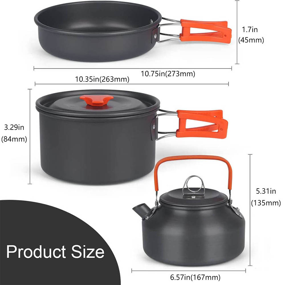 アルミアウトドアキャンプ調理器具セットメッシュバッグ付き折り - Camping Cooking Equipment Bag のレビューと価格