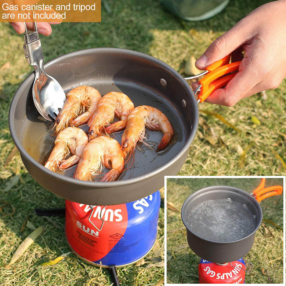 アルミアウトドアキャンプ調理器具セットメッシュバッグ付き折り - Camping Cooking Equipment Bag のレビューと価格