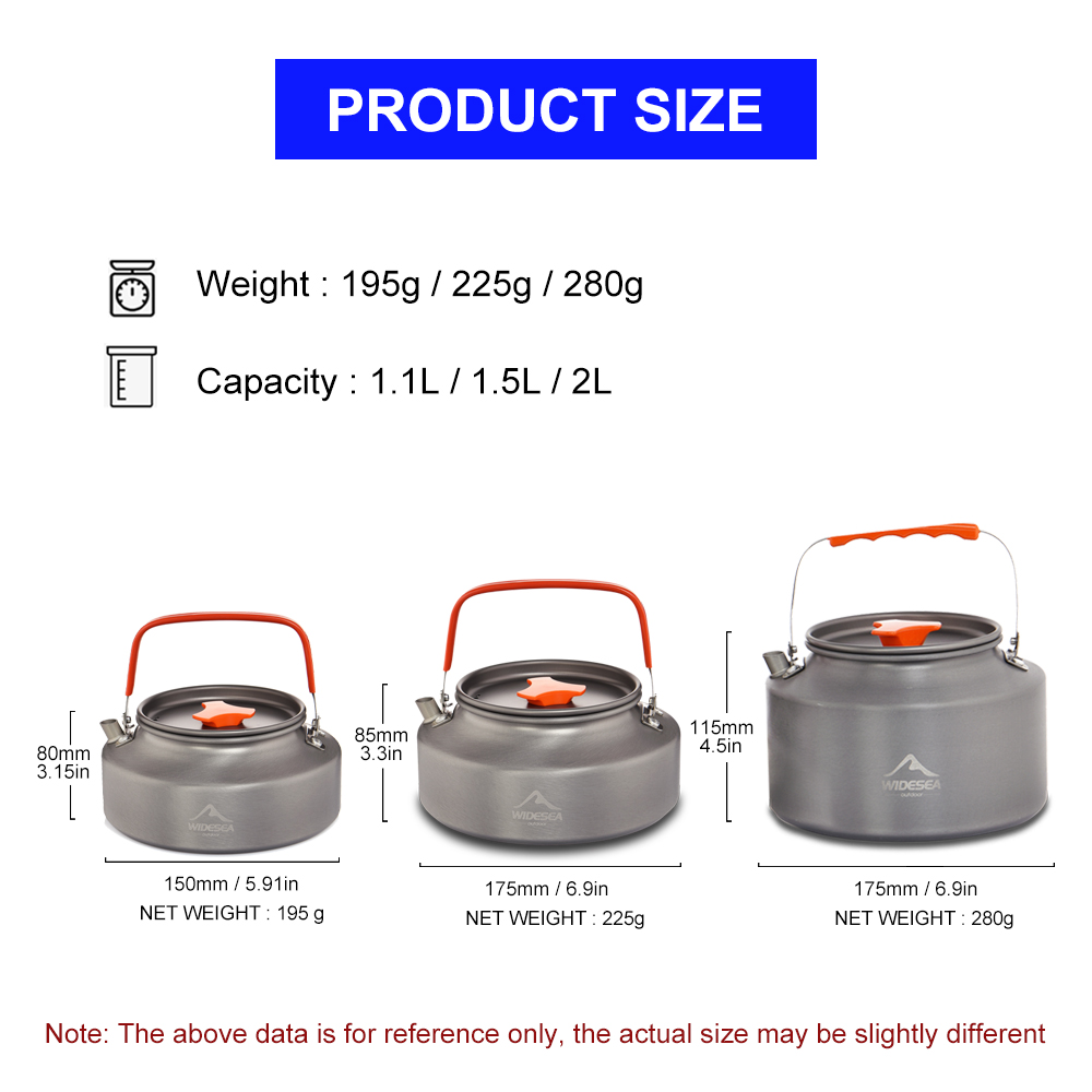 Widesea 1.1L 2L1.5L キャンプウォーターケ - Camping Cooking Kit のレビューと価格