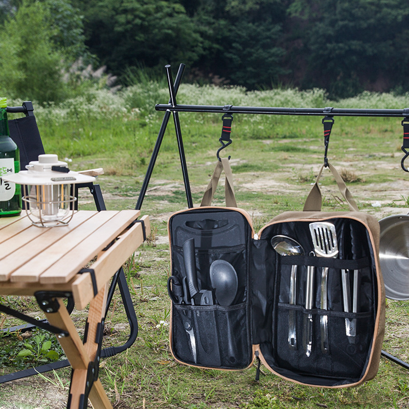 8 個キャンプキッチン調理器具セットポータブルバッグアウトド - Camping Cooking Kit のレビューと価格