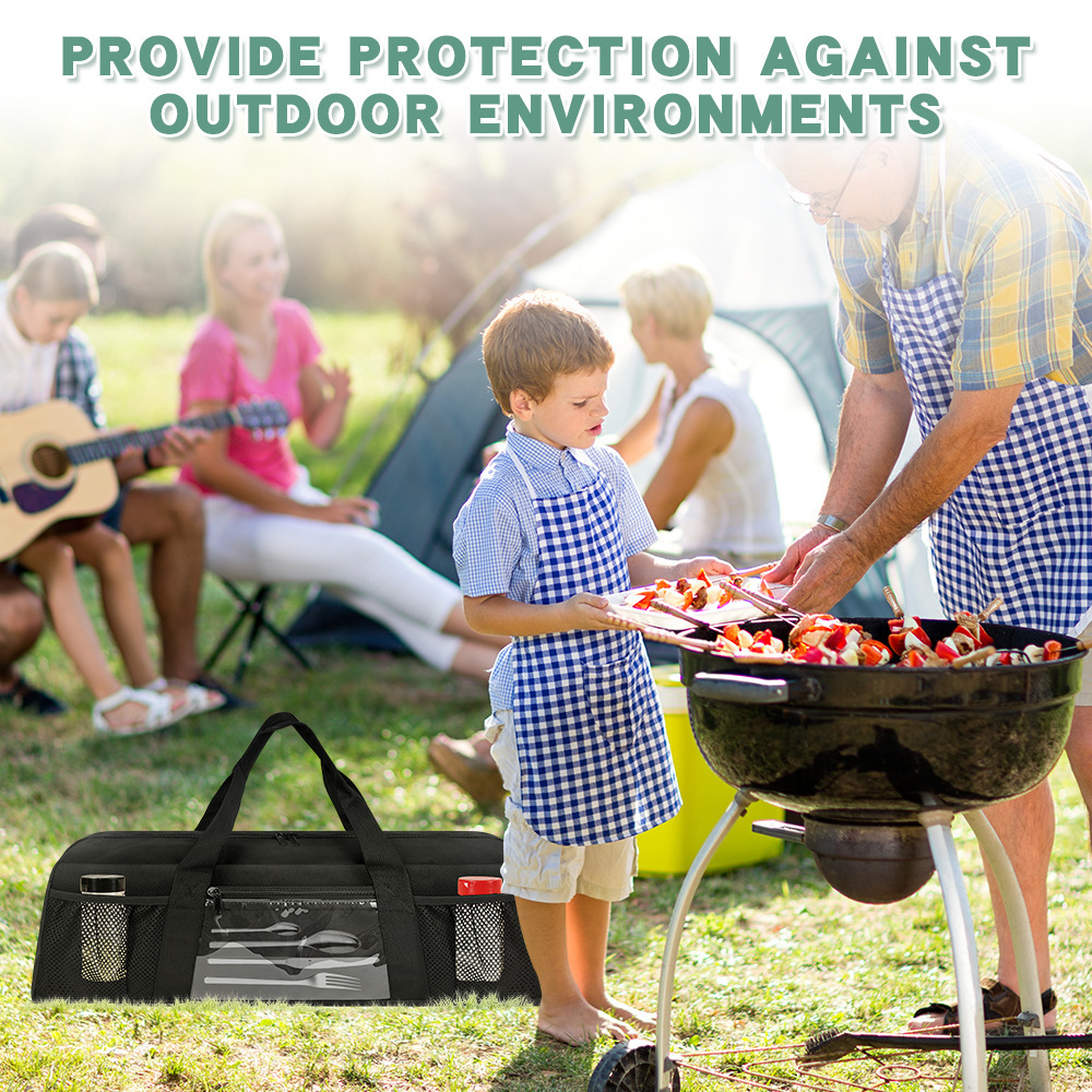 耐久性のあるバーベキュー用具収納バッグ、ポータブルグリルツー - Camping Cooking Equipment Bag のレビューと価格