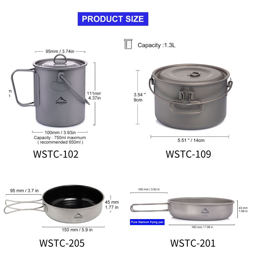 キャンプ用食器チタン調理器具セット観光大釜屋外調理鍋フライパ - Camping Cooking Kit のレビューと価格
