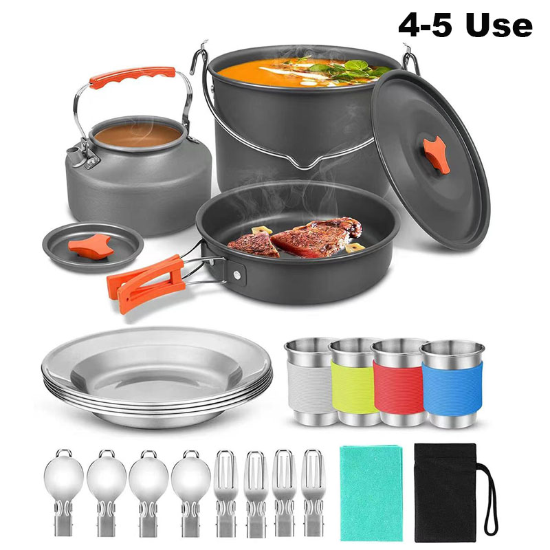 メッシュバッグ付きアルミアウトドアキャンプ調理器具セット折り - Camping Cooking Equipment Bag のレビューと価格