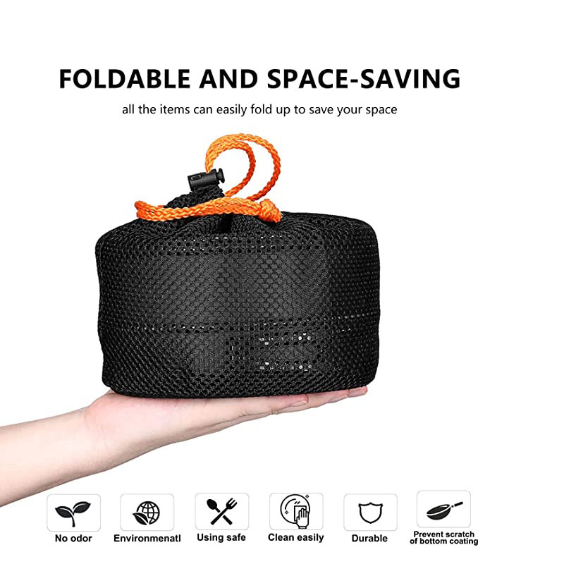 メッシュバッグ付きアルミアウトドアキャンプ調理器具セット折り - Camping Cooking Equipment Bag のレビューと価格