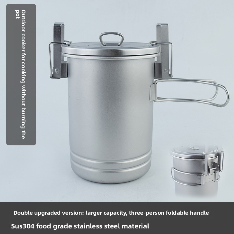 多機能キャンプ用炊飯鍋 304ステンレス鋼製 吊り下げ式シチ - Camping Cooking Pot のレビューと価格