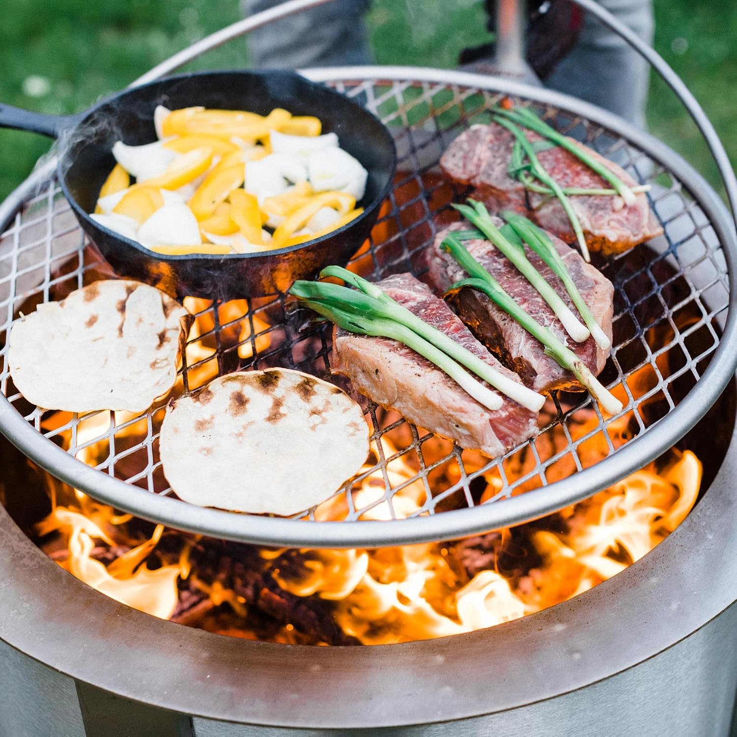 24インチ ステンレス製キャンプファイヤー調理用焼き網、耐久 - Camping Cooking Grill のレビューと価格