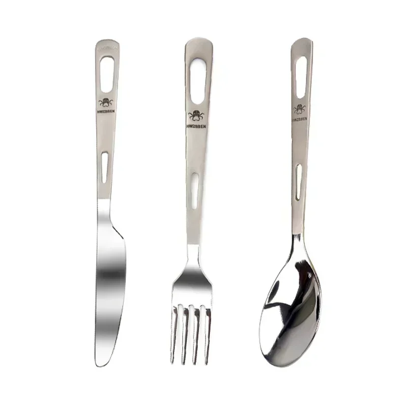 Hwzbben-チタン食器セット、フォーク、スプーン、ナイフ - Camping Cooking Kit のレビューと価格