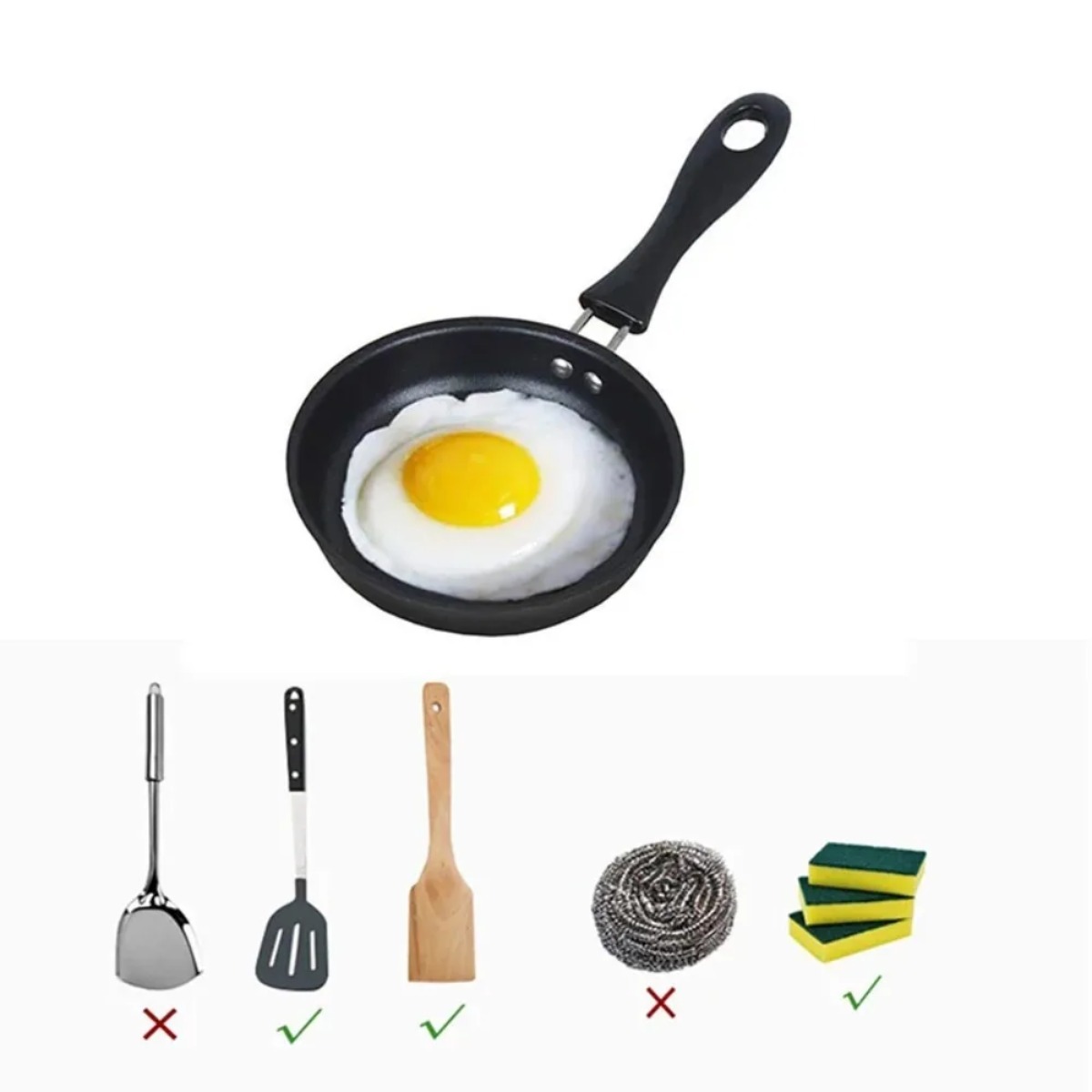 ミニフライパン ハンドル付き ポータブル卵オムレツスキレット - Camping Cooking Cast Iron のレビューと価格