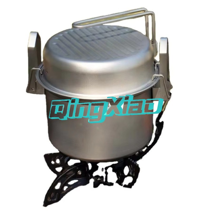 屋外用304ステンレス鋼多機能キャンプ調理器具鍋、蒸し、揚げ - Camping Cooking Pot のレビューと価格