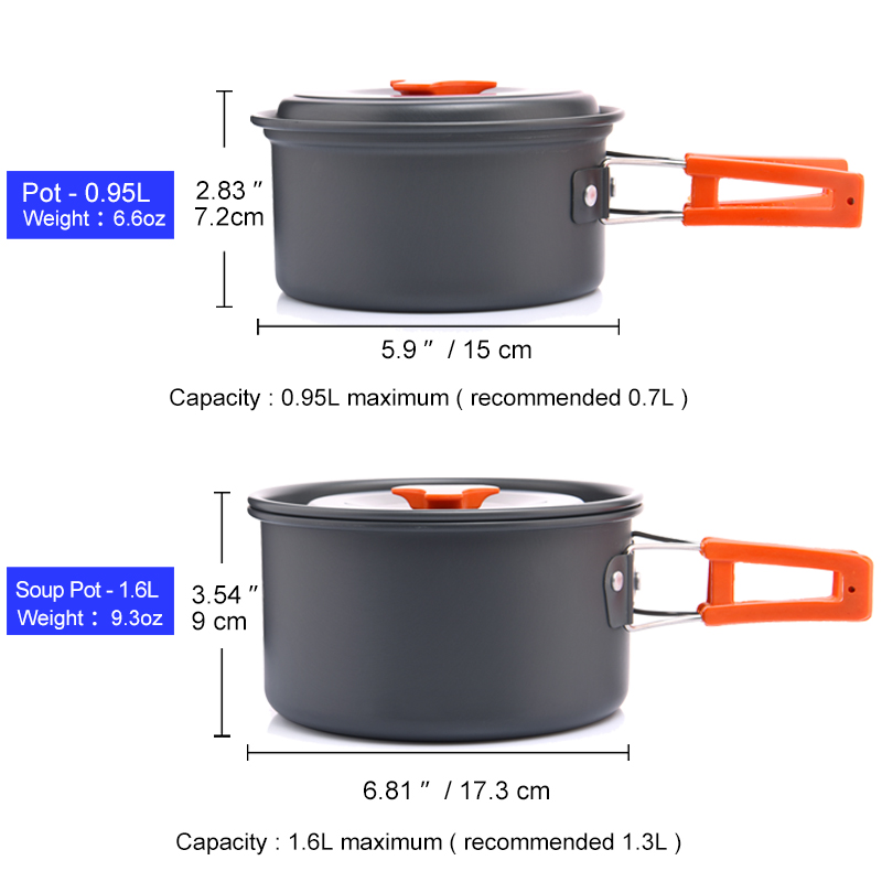 幅の屋外キャンプ調理器具セット、食器、調理カトラリー、調理器 - Camping Cooking Kit のレビューと価格