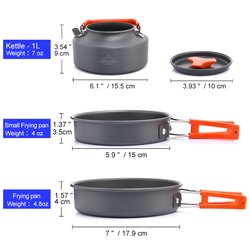 幅の屋外キャンプ調理器具セット、食器、調理カトラリー、調理器 - Camping Cooking Kit のレビューと価格