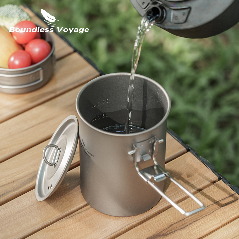 折りたたみハンドルと蓋付きの折りたたみ式キャンプ調理器具,ポ - Camping Cooking Kit のレビューと価格