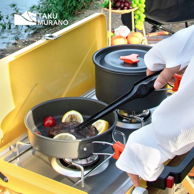 キャンプ調理器具セットアウトドアクッキング超軽量アルミポット - Camping Cooking Kit のレビューと価格