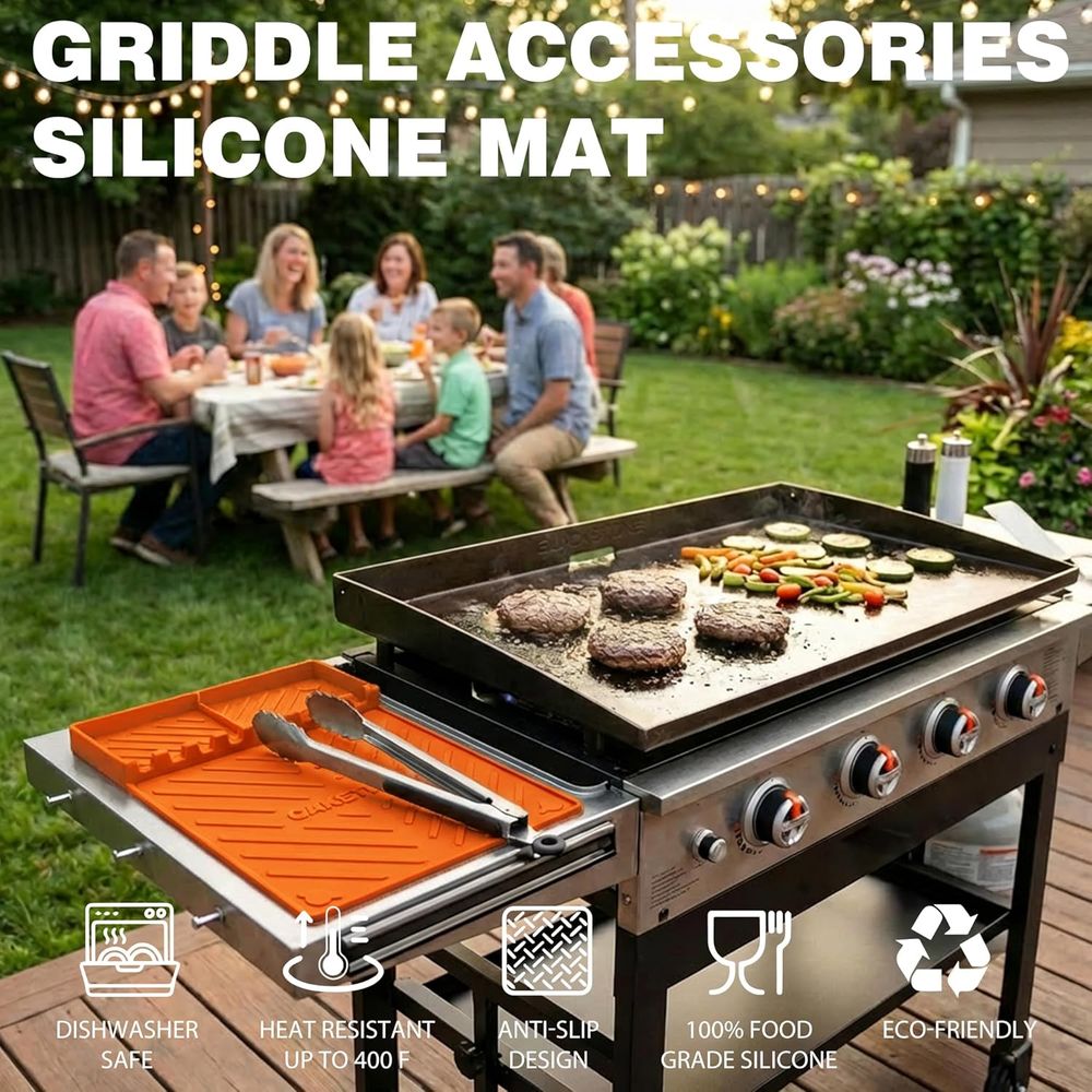シリコン製グリルマットまたはグリドルアクセサリー、調理キッチ - Camping Cooking Grill のレビューと価格