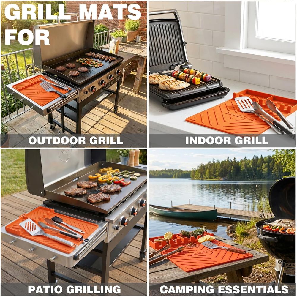 シリコン製グリルマットまたはグリドルアクセサリー、調理キッチ - Camping Cooking Grill のレビューと価格