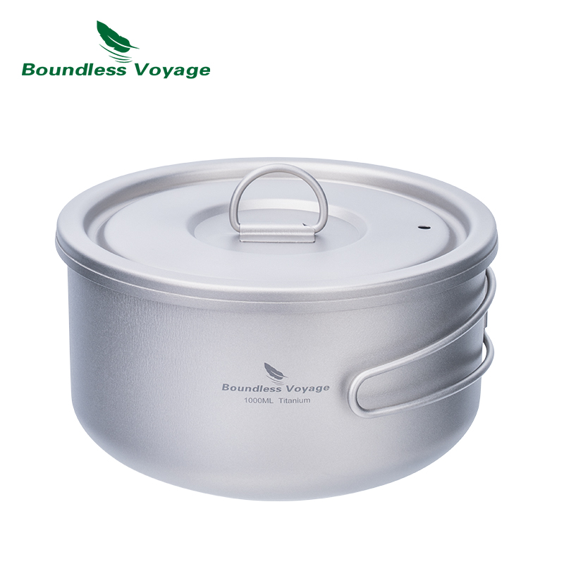 ふた付きのキャンプ用チタンポット,超軽量,屋外料理,単層,弁 - Camping Cooking Pot のレビューと価格