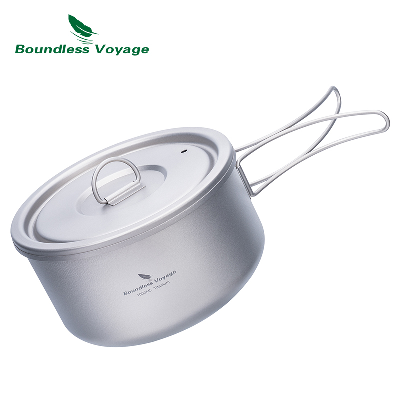 ふた付きのキャンプ用チタンポット,超軽量,屋外料理,単層,弁 - Camping Cooking Pot のレビューと価格