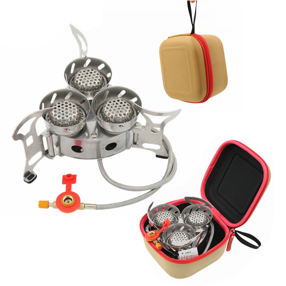 高出力防風屋外調理器具、収納バッグ、ポータブルキャンプスプリ - Camping Cooking Gas Stove Portable Tool のレビューと価格