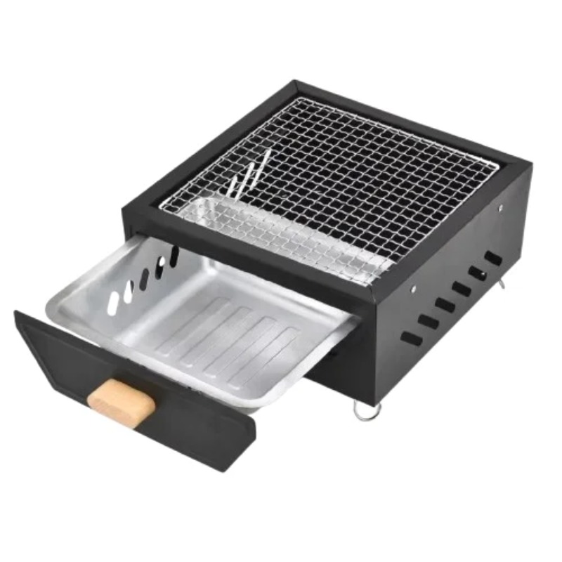 ポータブル卓上キャンプ用炭火グリル、引き出し式灰皿付き屋外調 - Camping Cooking Grill のレビューと価格
