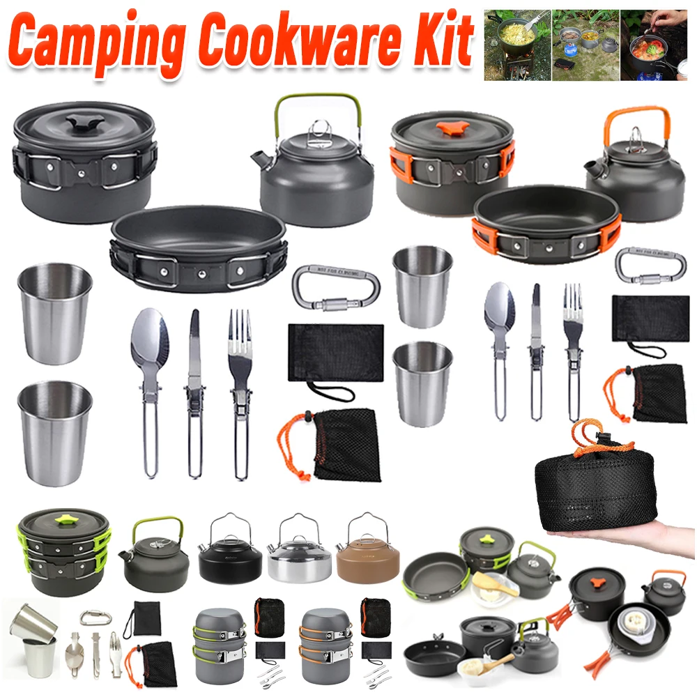 キャンプ調理器具キット ケトル ポット パン クックセット  - Camping Cooking Kit のレビューと価格