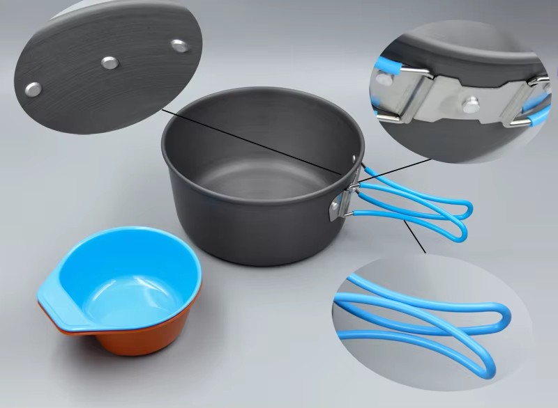 キャンプ調理器具バックパッキングポットパンボウルキットアウト - Camping Cooking Kit のレビューと価格