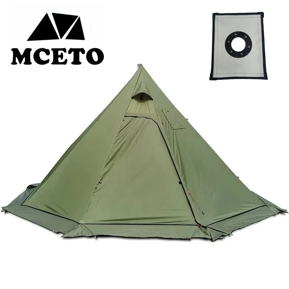 新しいピラミッドテントスノースカート付き超軽量屋外キャンプテ - Camping Cooking Tent のレビューと価格
