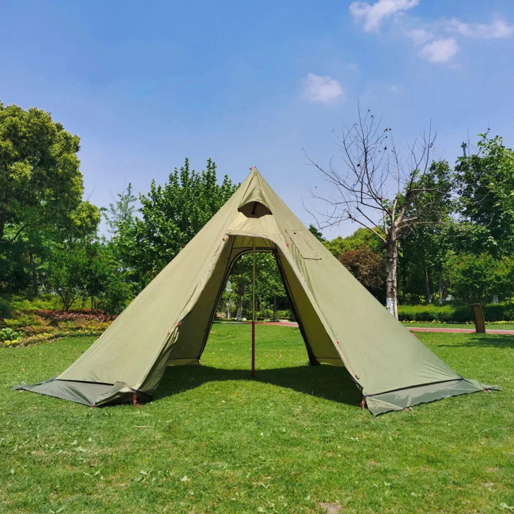 新しいピラミッドテントスノースカート付き超軽量屋外キャンプテ - Camping Cooking Tent のレビューと価格